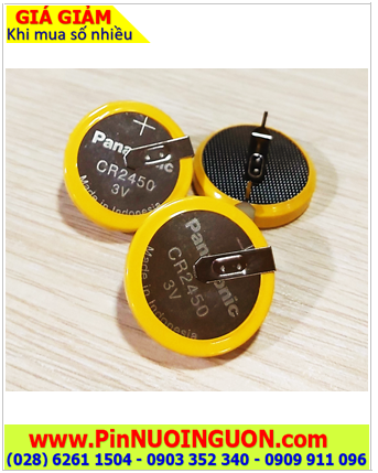 Panasonic CR2450, Pin nồi cơm điện 3v lithium Panasonic CR2450 (THÉP 2 CHÂN) _Made in Indonesia
